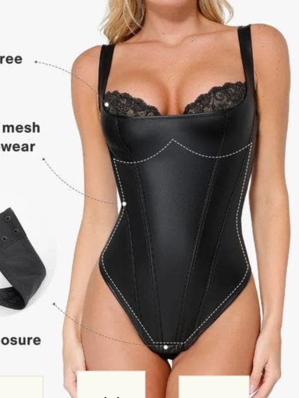 Popilush black shapewear  bodysuit. Sz XL thong back & snatches you in. SEXY